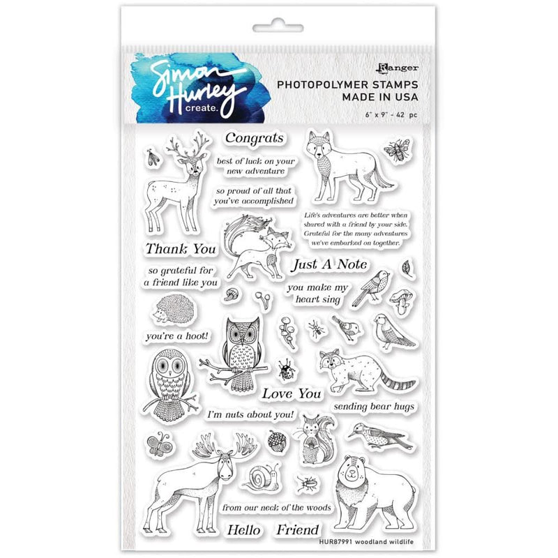 Simon Hurley create. Photopolymer Stamp 6"X9" Woodland Wildlife*