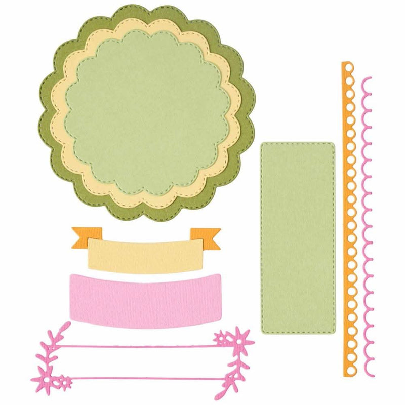 Sizzix Thinlits Die Set By Catherine Pooler 10/Pkg - Scalloped Circles, Borders & Banners*