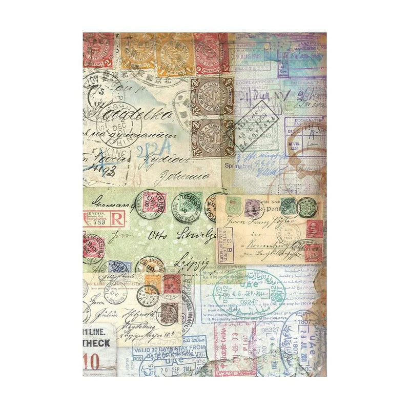 Stamperia Assorted Rice Paper Backgrounds A6 8/Sheets - Art of Travelling