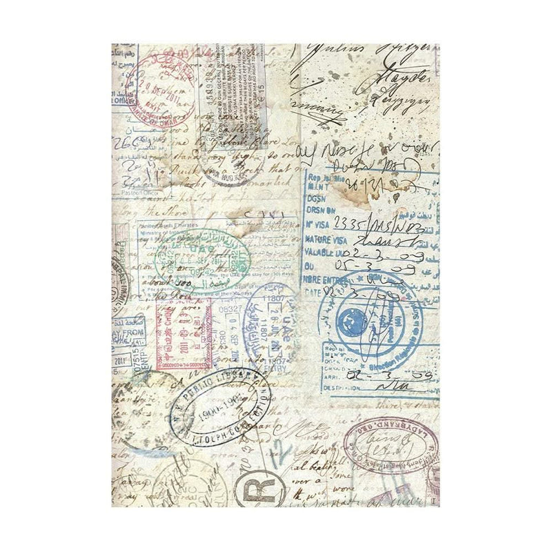 Stamperia Assorted Rice Paper Backgrounds A6 8/Sheets - Art of Travelling
