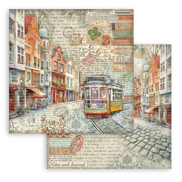 Stamperia Double-Sided Paper Pad 8"x 8" 10/Pkg - Art of Travelling