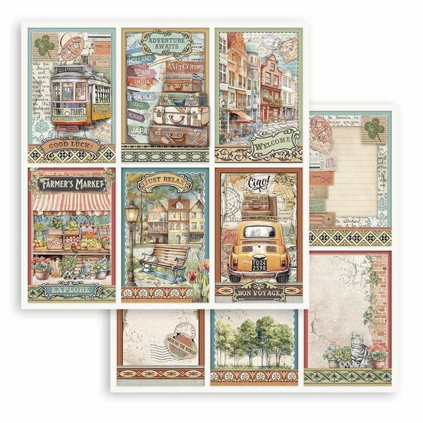 Stamperia Double-Sided Paper Pad 12"x 12" 10/Pkg - Art of Travelling