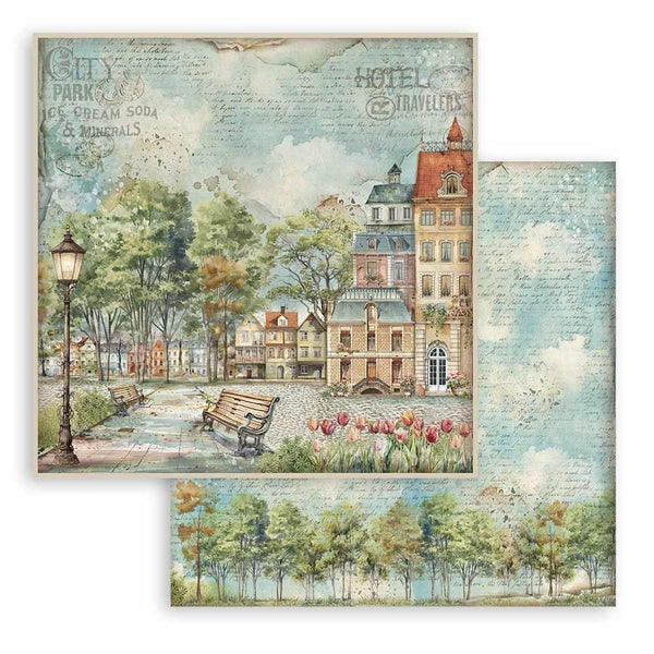 Stamperia Double-Sided Paper Pad 12"x 12" 10/Pkg - Art of Travelling