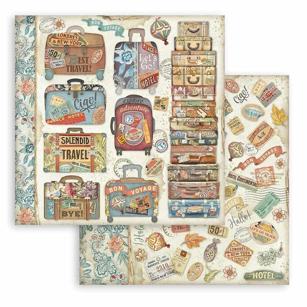 Stamperia Double-Sided Paper Pad 8"x 8" 10/Pkg - Art of Travelling