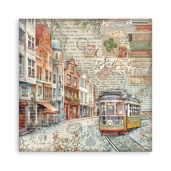 Stamperia Single-Sided Paper Pad 8"x 8" 22/Pkg - Art of Travelling