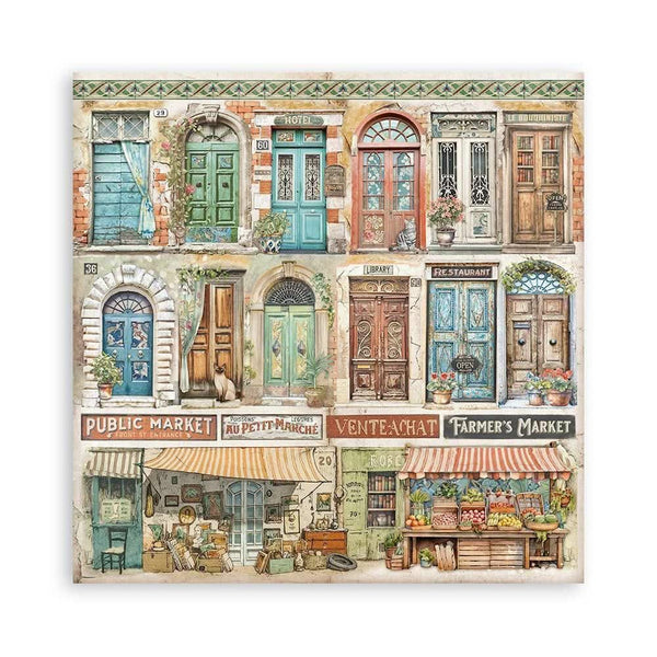 Stamperia Single-Sided Paper Pad 12"x 12" 22/Pkg - Art of Travelling^
