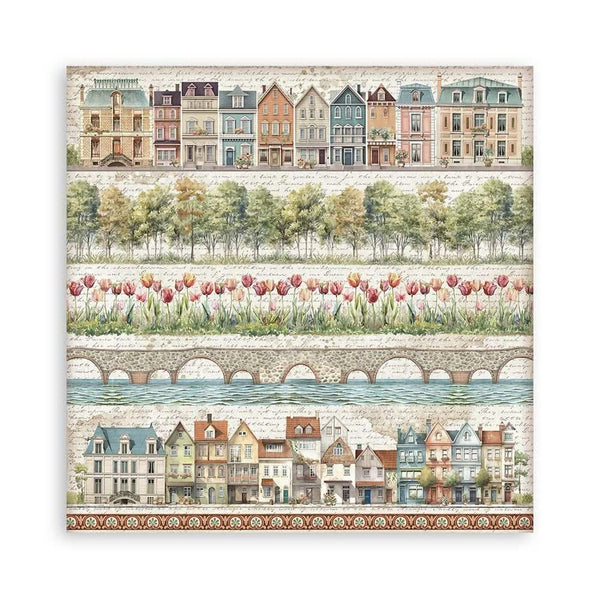 Stamperia Single-Sided Paper Pad 8"x 8" 22/Pkg - Art of Travelling