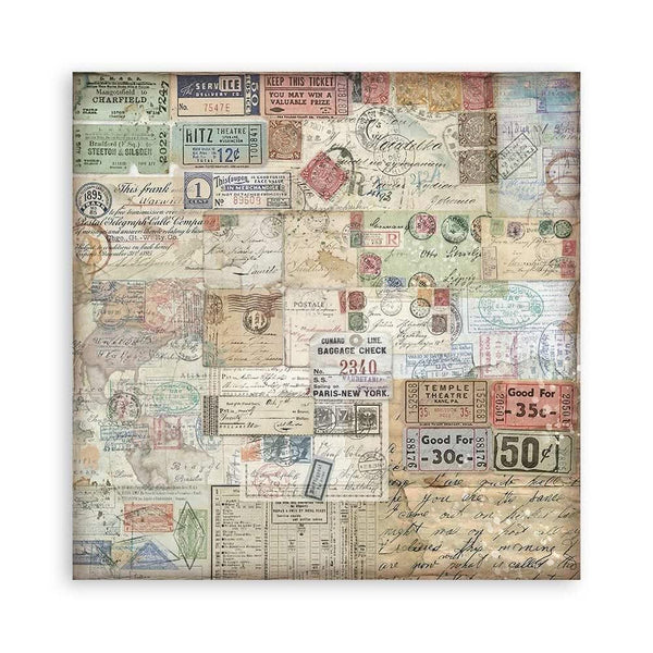 Stamperia Single-Sided Paper Pad 12"x 12" 22/Pkg - Art of Travelling^