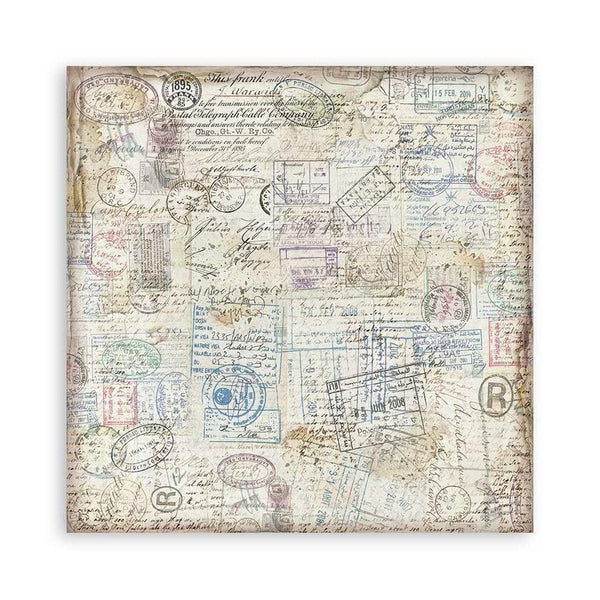 Stamperia Single-Sided Paper Pad 12"x 12" 22/Pkg - Art of Travelling^