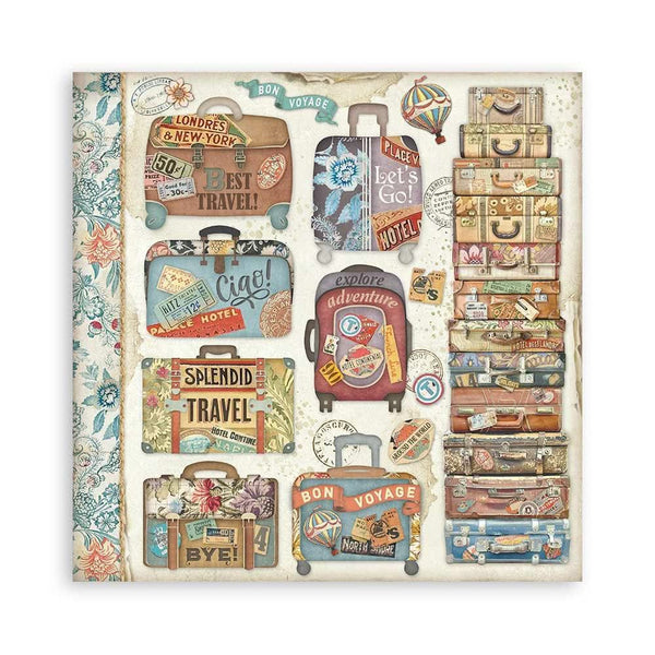 Stamperia Single-Sided Paper Pad 12"x 12" 22/Pkg - Art of Travelling^