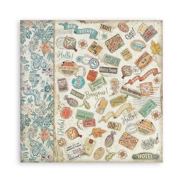 Stamperia Single-Sided Paper Pad 8"x 8" 22/Pkg - Art of Travelling