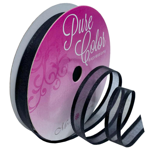 Morex Ribbon Delight (Sheer W/Satin Edge) 3/8"X10yd Black