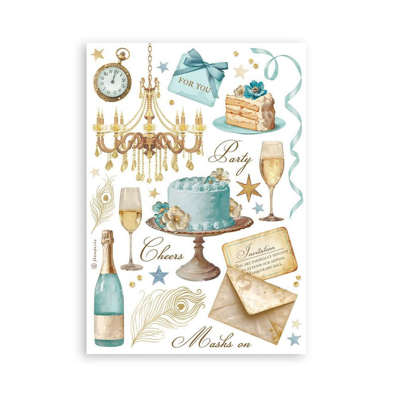 Stamperia A5 Washi Pad 8/Pkg - Masquerade