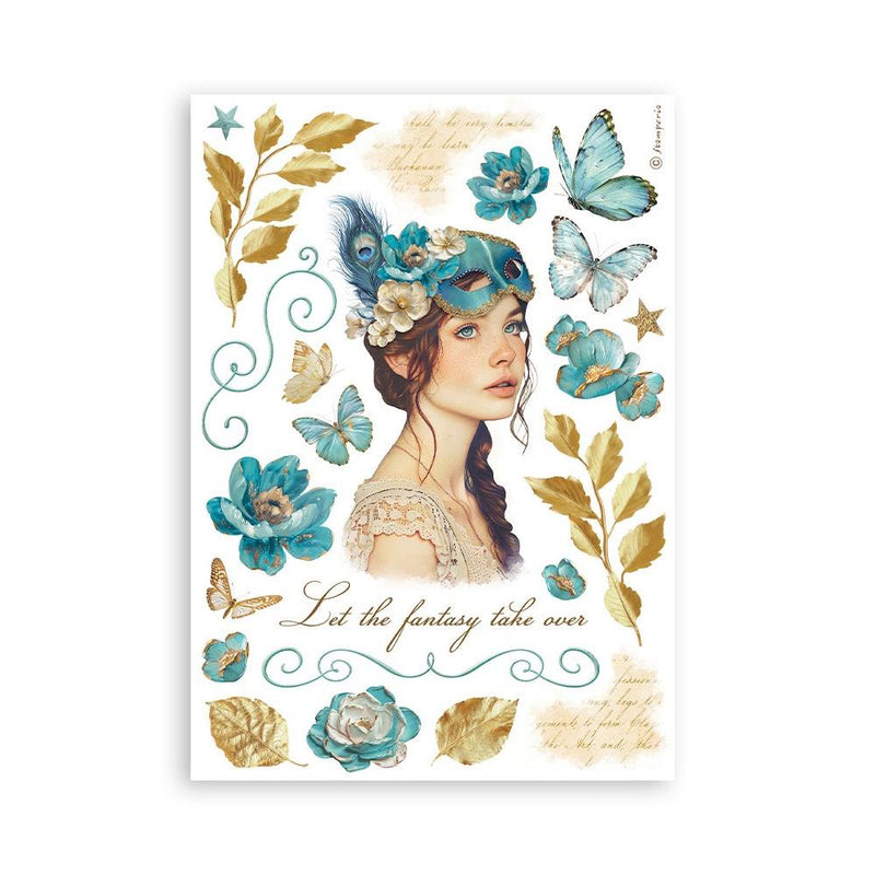 Stamperia A5 Washi Pad 8/Pkg - Masquerade