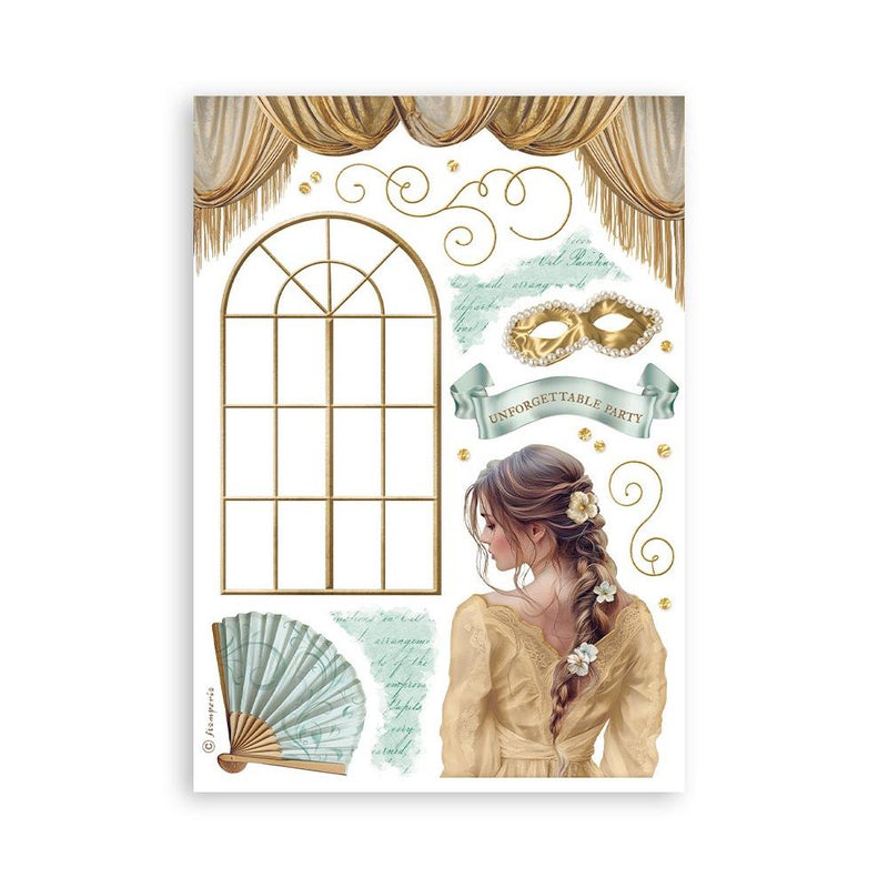 Stamperia A5 Washi Pad 8/Pkg - Masquerade