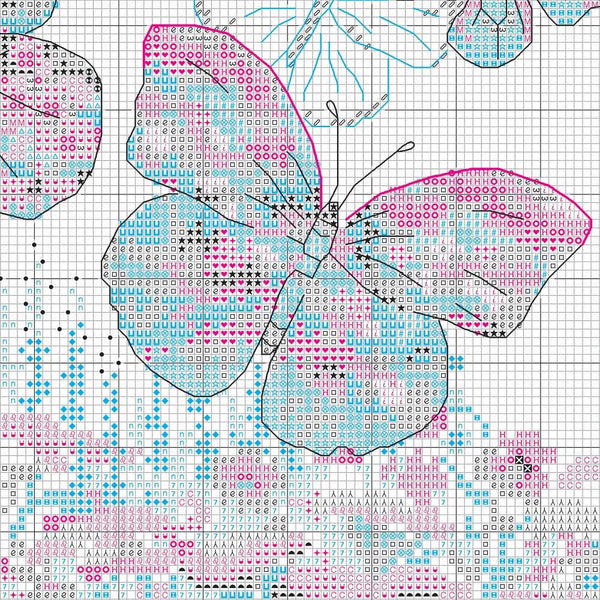 Dimensions Counted Cross Stitch Kit 10"X13" Floral Butterfly (14 Count)