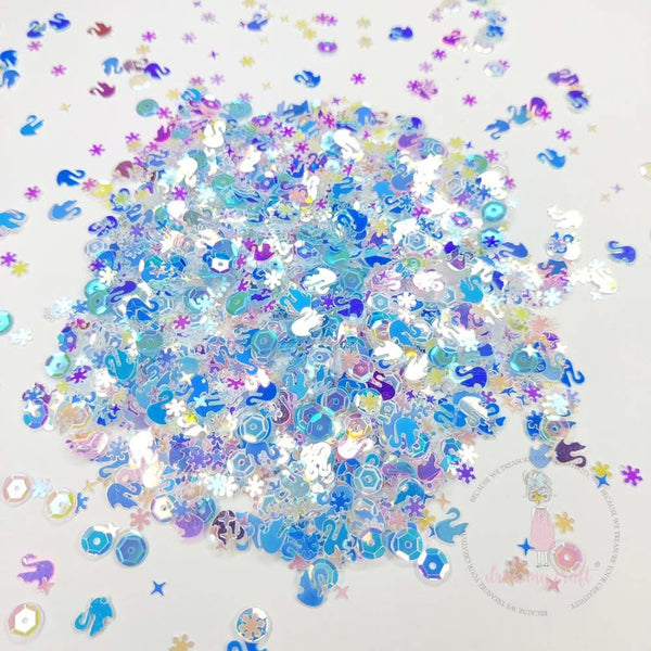 Dress My Craft Sequins 8gms Shining Swan Blue Mix
