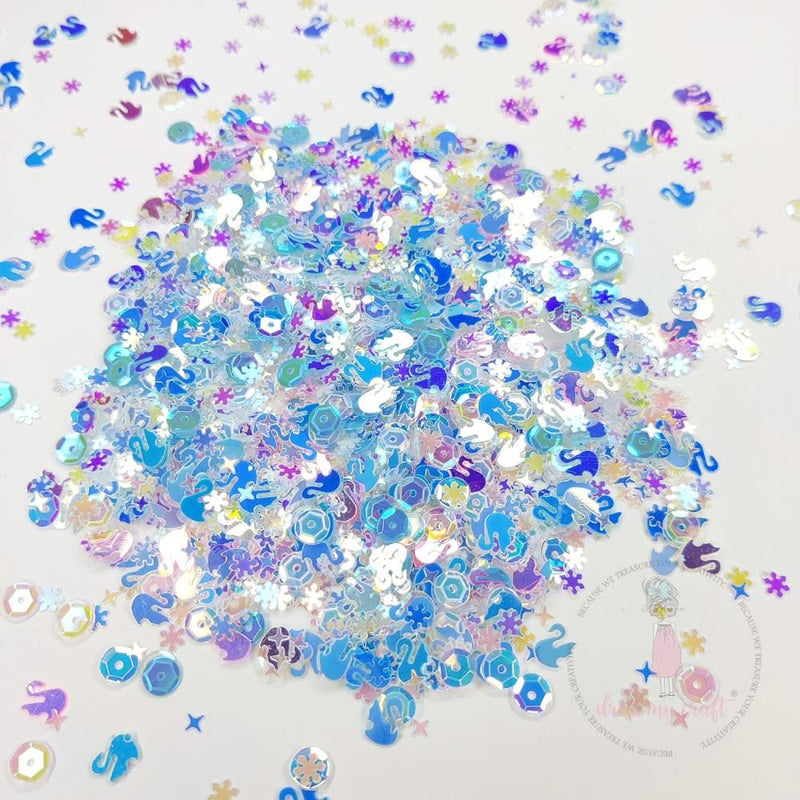 Dress My Craft Sequins 8gms Shining Swan Blue Mix