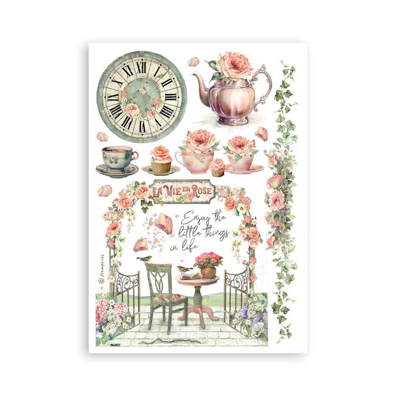 Stamperia A5 Washi Pad 8/Pkg - House of Roses
