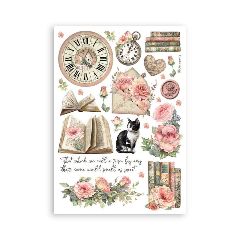 Stamperia A5 Washi Pad 8/Pkg - House of Roses
