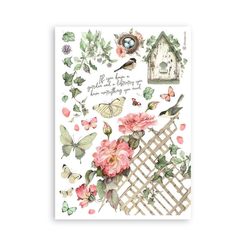 Stamperia A5 Washi Pad 8/Pkg - House of Roses