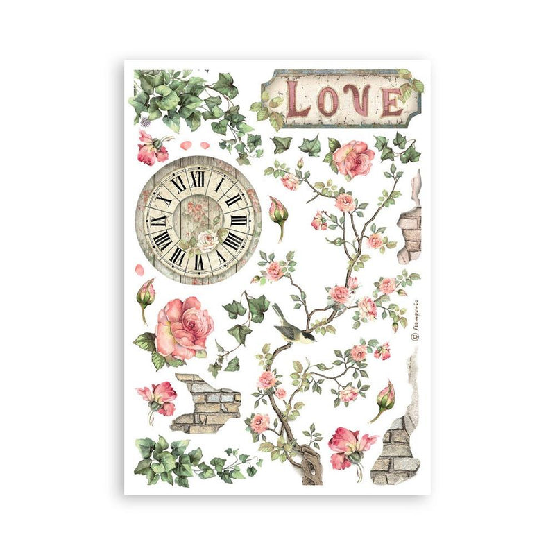 Stamperia A5 Washi Pad 8/Pkg - House of Roses