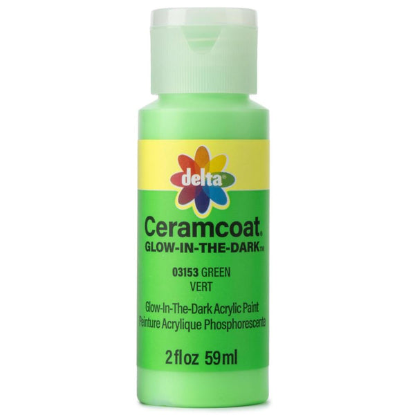 Delta Ceramcoat Glow Acrylic Paint 2oz - Green