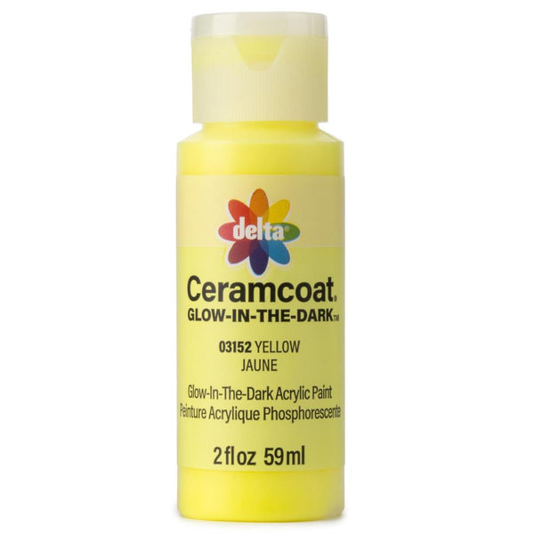 Delta Ceramcoat Glow Acrylic Paint 2oz Yellow