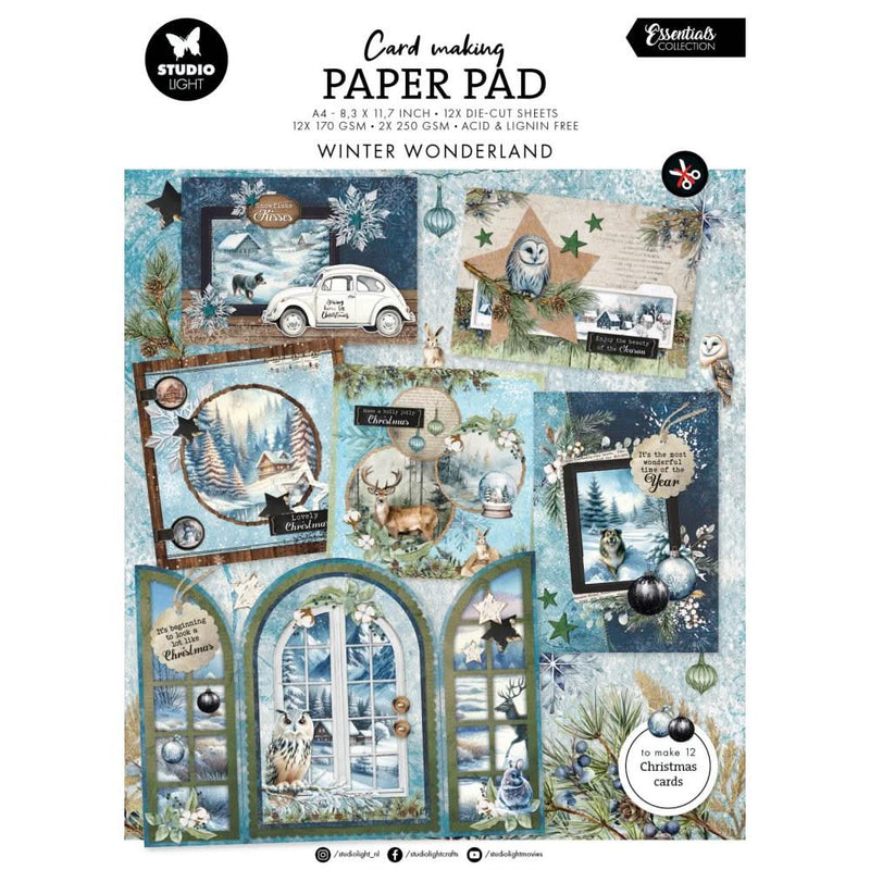Studio Light Card Making Pad 8.27"X11.58" 14/Pkg Winter Wonderland