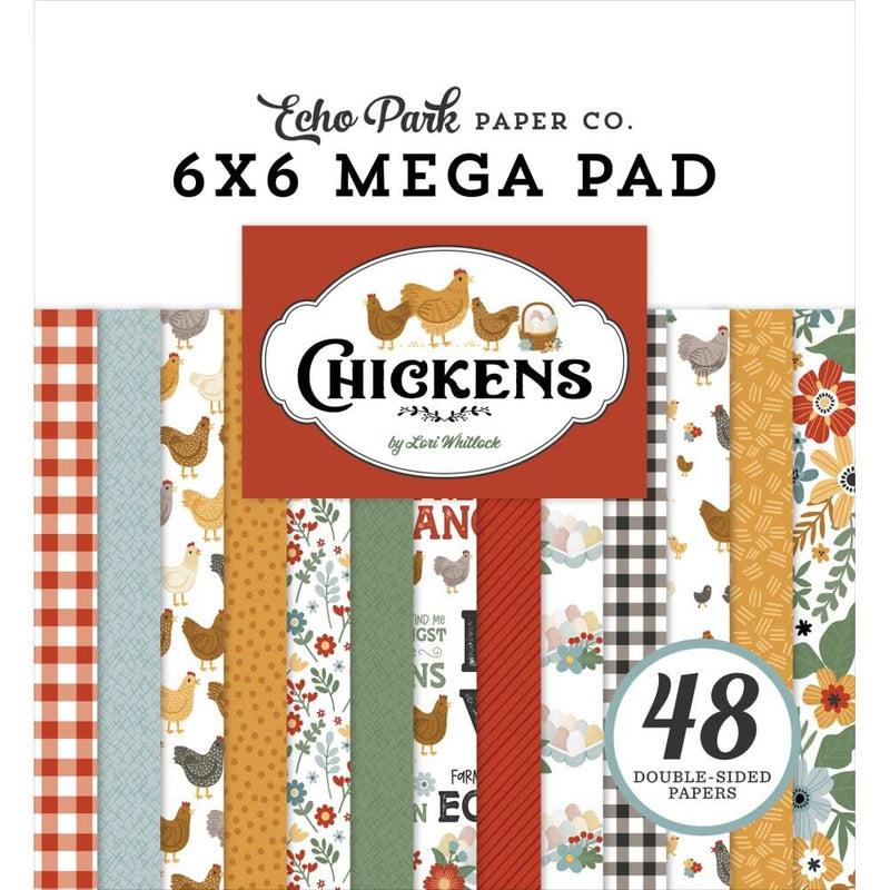 Echo Park Chickens Cardmakers 6X6 Mega Pad Chickens