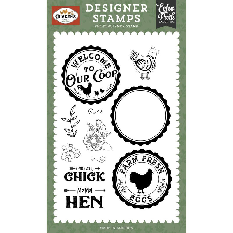 Echo Park Chickens Stamp Set Farm Fresh Seal