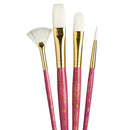 Princeton Real Value White Taklon Short Handle Brush Set 4/Pkg