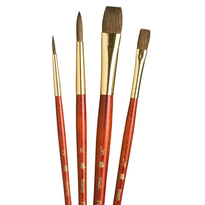 Princeton Natural Camel Real Value Short Handle Brush Set 4/Pkg