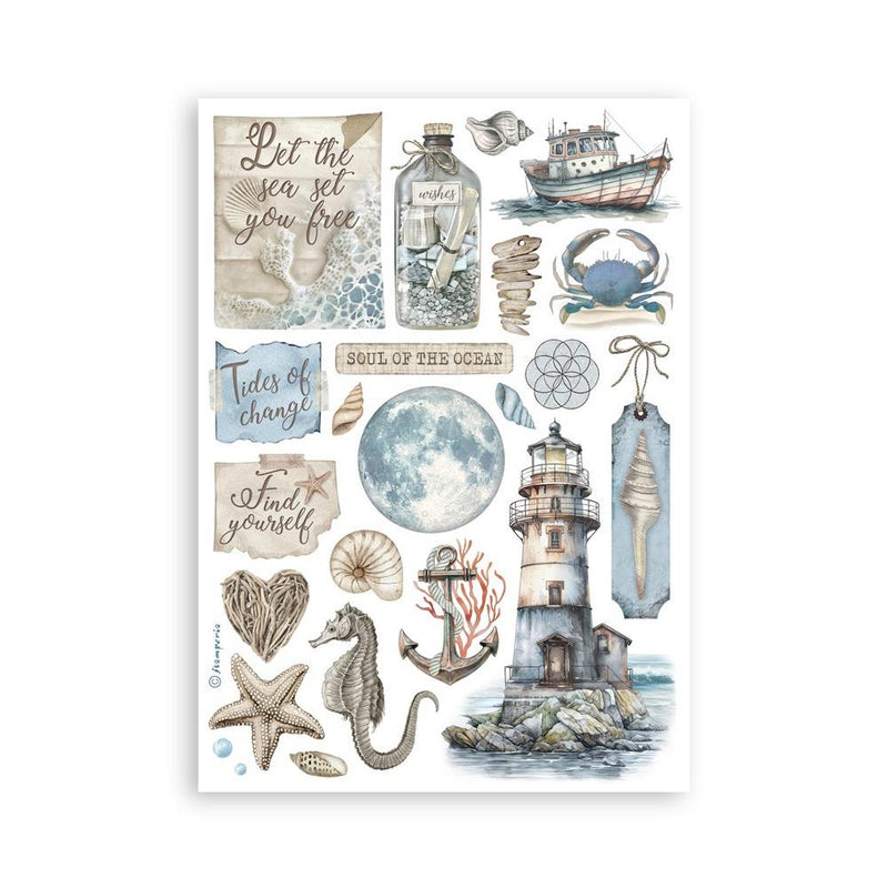 Stamperia A5 Washi Pad 8/Pkg - Silent Sea