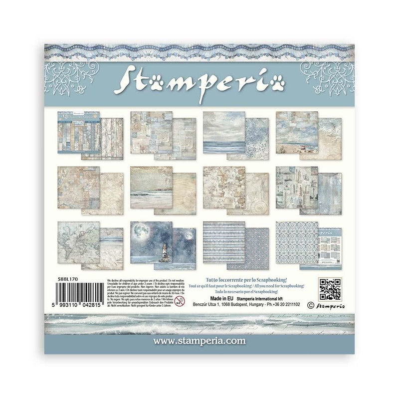 Stamperia Backgrounds Double-Sided Paper Pad 12"x 12" 10/Pkg - Silent Sea
