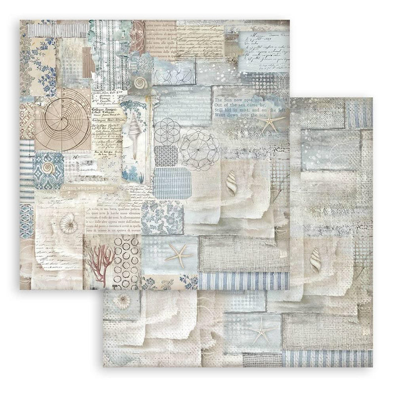 Stamperia Backgrounds Double-Sided Paper Pad 8"x 8" 10/Pkg - Silent Sea