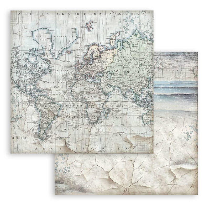 Stamperia Backgrounds Double-Sided Paper Pad 8"x 8" 10/Pkg - Silent Sea