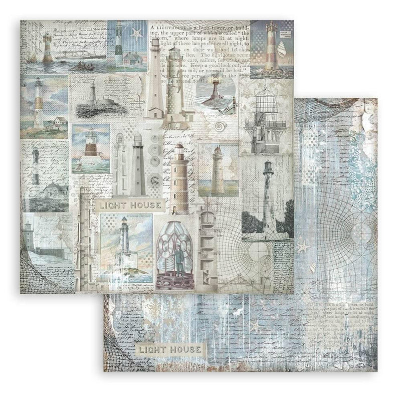 Stamperia Backgrounds Double-Sided Paper Pad 8"x 8" 10/Pkg - Silent Sea