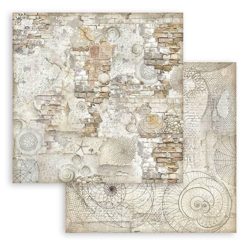 Stamperia Backgrounds Double-Sided Paper Pad 8"x 8" 10/Pkg - Silent Sea
