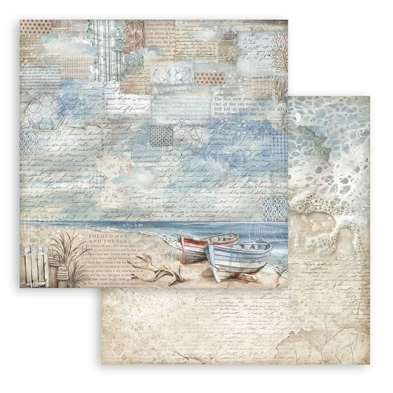 Stamperia Backgrounds Double-Sided Paper Pad 8"x 8" 10/Pkg - Silent Sea