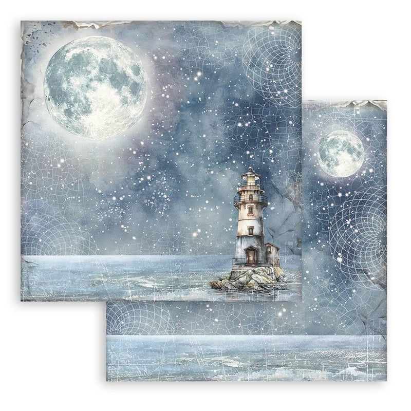 Stamperia Backgrounds Double-Sided Paper Pad 8"x 8" 10/Pkg - Silent Sea