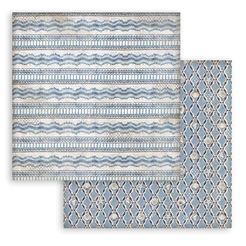Stamperia Backgrounds Double-Sided Paper Pad 8"x 8" 10/Pkg - Silent Sea