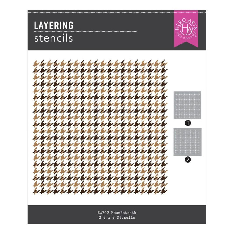 Hero Arts Case Closed Layering Stencils - Houndstooth