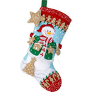 Bucilla Felt Stocking Applique Kit 18" Long Jolly Gingerbread Snowman