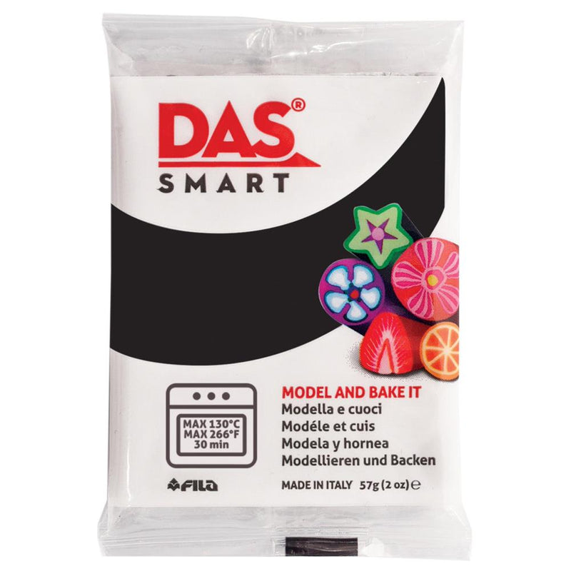 Packaging of DAS Smart model and bake product with colorful model pieces on a white background