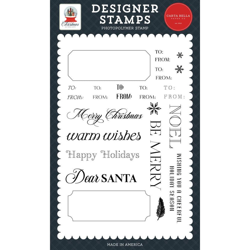 Carta Bella Christmas In The City Stamp Set Holiday Tag Template