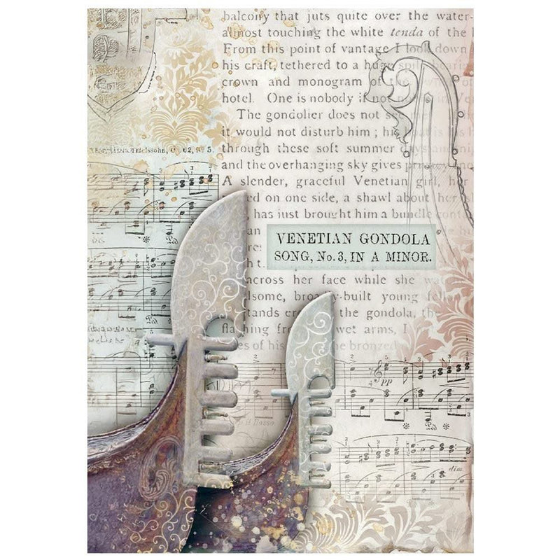 Stamperia Rice Paper Backgrounds A6 8/Pkg - Venice City of Art