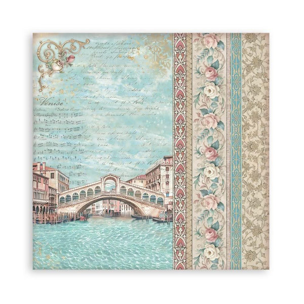 Stamperia Single-Sided Paper Pad 8"x 8" 22/Pkg - Venice City of Art