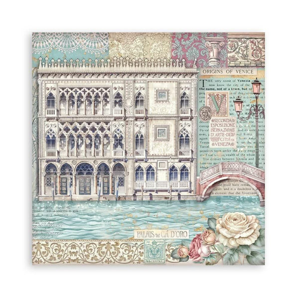 Stamperia Single-Sided Paper Pad 8"x 8" 22/Pkg - Venice City of Art