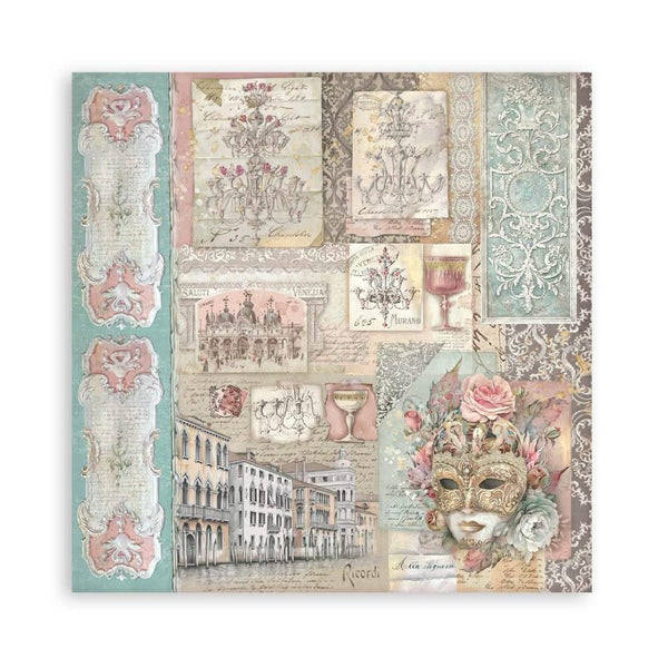 Stamperia Single-Sided Paper Pad 8"x 8" 22/Pkg - Venice City of Art